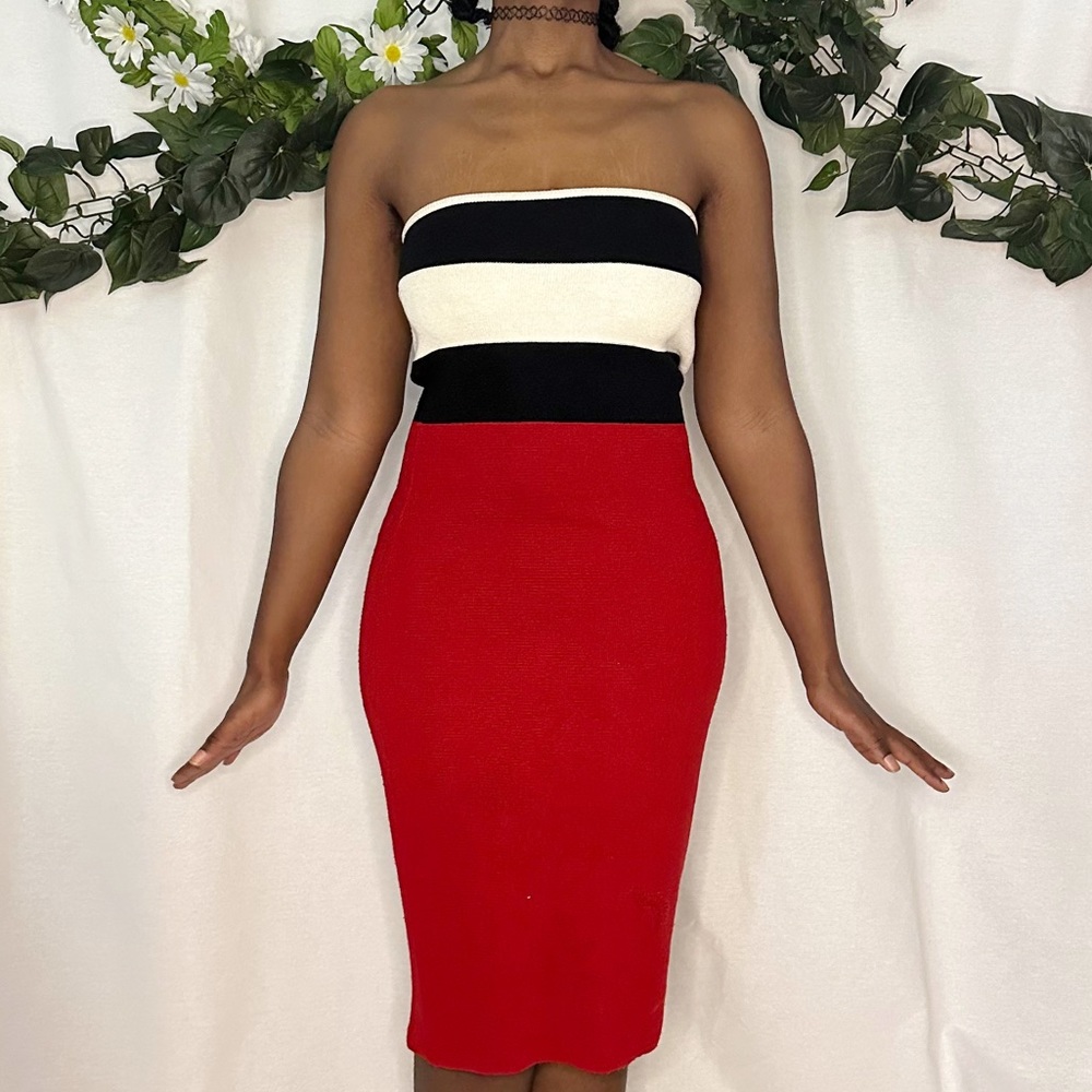 Great American Sportswear Co. knee length strapless bodycon tube dress